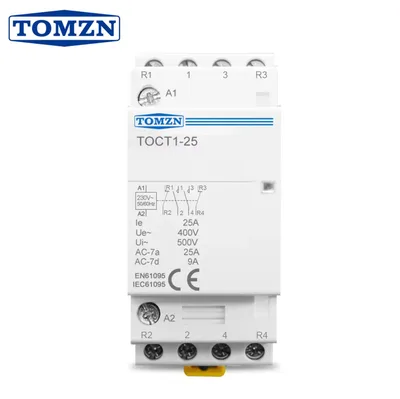 Tomzn TOCT1 2NO 2NC AC Din Rail Household Modular Contactor - image 1