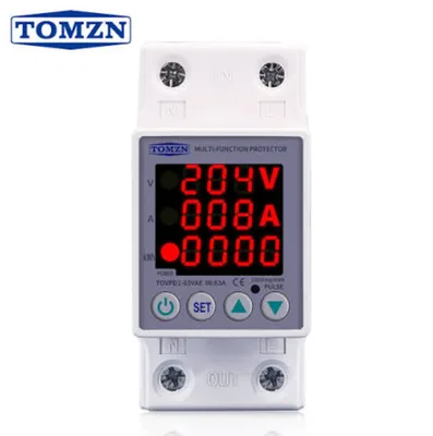 Tomzn 3rd Gen 3in1 Voltage Protector Over and Under Voltage Protective Device with Kwh Meter - image 1