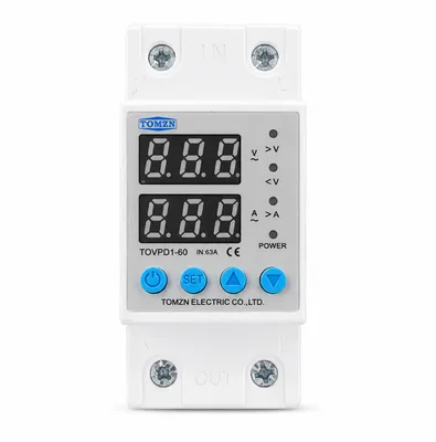 Tomzn 4th Gen 2IN1 Adjustable Over & Under Voltage Protector TOVPD1-63/TOVPD1-40 (Colourful) - image 1