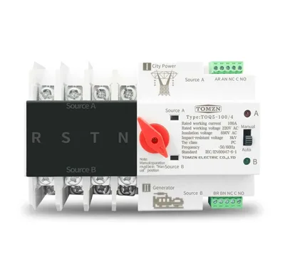 Tomzn TOQ5 4P-125A AC Three Phase Din Rail 220V Dual Power Automatic Transfer Switch ATS - image 1