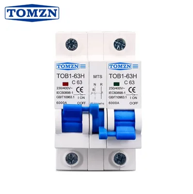 Tomzn 1P+1P MTS AC Dual Power Manual Transfer Switch Circuit Breaker (Changeover) - image 1