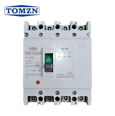 Tomzn TOM7-125/4300 100A 4P MCCB Breaker Three Phase Disconnector Switch - image 1
